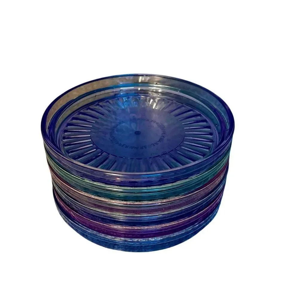 VINTAGE SET OF 6 TUPPERWARE WATERCOLOR PASTELS COASTERS 1671